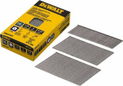 DeWALT - 16 Gauge 2-1/2" Long Finishing Nails for Power Nailers - Steel, Bright Finish, Smooth Shank, Angled Stick Collation, Round Head, Chisel Point - Exact Tooling