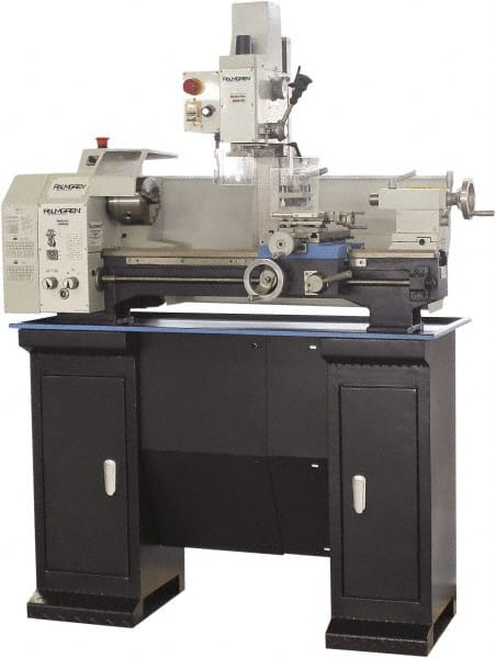 Palmgren - 9" Swing, 21-21/32" Between Centers, 115 Volt, Single Phase Bench Lathe - 3MT Taper, 1 hp, 125 to 2,000 RPM, 1" Bore Diam, 23" Deep x 33-1/2" High x 49" Long - Exact Tooling