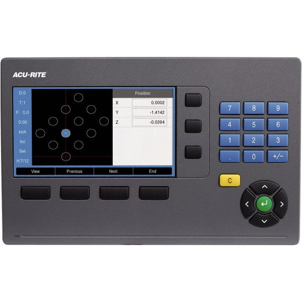 Acu-Rite - 3 Axis, 24" X-Axis Travel, 13" Y-Axis Travel, 4" Z-Axis Travel, Milling DRO System - 5µm Resolution, 5µm Accuracy, LCD Color Display - Exact Tooling