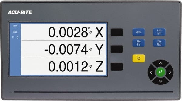 Acu-Rite - 3 Axis, 32" X-Axis Travel, 13" Y-Axis Travel, 4" Z-Axis Travel, Milling DRO System - 5µm Resolution, 5µm Accuracy, LCD Color Display - Exact Tooling