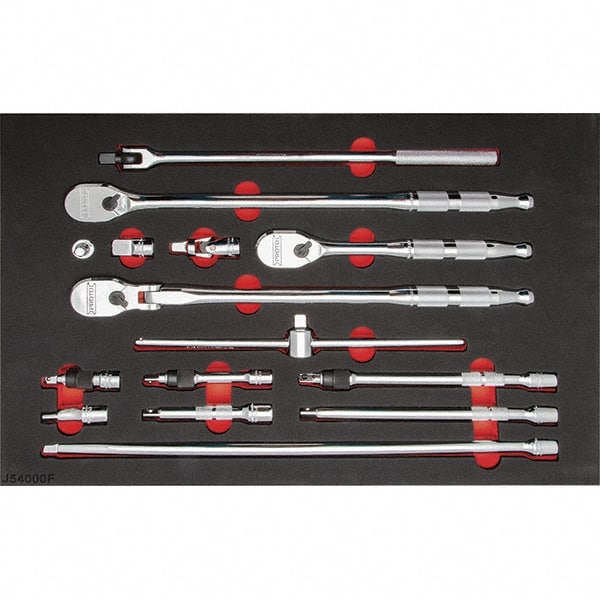 Proto - 15 Piece 1/2" Drive Mechanic's Tool Set - Comes in 23 x 16" Foam Insert - Exact Tooling