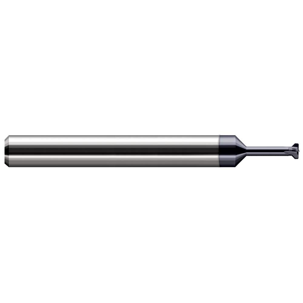 Harvey Tool - Thread Relief Cutters; Material: Solid Carbide ; Cutting Diameter (Inch): 0.075 ; Shank Diameter (Inch): 1/8 ; Flat Width (Decimal Inch): 0.0156 ; Overall Length (Inch): 1-1/2 - Exact Tooling