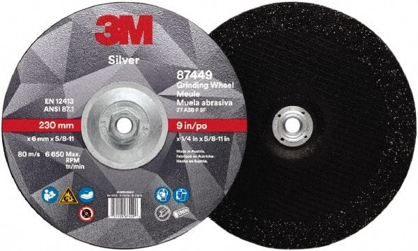 3M - Depressed-Center Wheels Wheel Diameter (Inch): 9 Wheel Thickness (Decimal Inch): 0.2500 - Exact Tooling