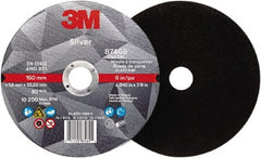 3M - 6" Ceramic Cutoff Wheel - 0.045" Thick, 7/8" Arbor, Use with Angle Grinders - Exact Tooling
