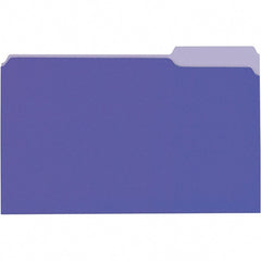 Universal One - 9-5/8 x 14-3/4", Legal, Violet/Light Violet, File Folders with Top Tab - 11 Point Stock, 1/3 Tab Cut Location - Exact Tooling