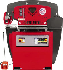 Edwards Manufacturing - 11-3/4" Throat Depth, 110 Ton Punch Pressure, 1-3/8" in 1" Punch Capacity Ironworker - 7-1/2 hp, 3 Phase, 460 Volts, 57-1/4" Wide x 66-1/16" High x 42-3/8" Deep - Exact Tooling