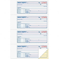 TOPS - 200 Sheet, 7-1/8 x 2-3/4", Receipt Book - Blue, White & Yellow - Exact Tooling