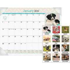 AT-A-GLANCE - 12 Sheet, 22 x 17", Desk Pad Calendar - Puppies - Exact Tooling