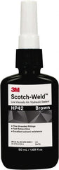 3M - 50 mL Bottle Brown Threaded Pipe Sealant - Dimethacrylate, 300°F Max Working Temp, For Seal Hydraulic & Pneumatic Pipes & Fittings - Exact Tooling