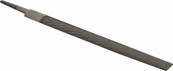 PFERD - 10" Long, Bastard Cut, Half Round American-Pattern File - Double Cut, 0.28" Overall Thickness, Tang - Exact Tooling