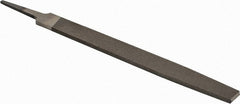 PFERD - 8" Long, Second Cut, Flat American-Pattern File - Single, Double Cut, 0.22" Overall Thickness, Tang - Exact Tooling
