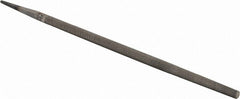 PFERD - 12" Long, Smooth Cut, Round American-Pattern File - Single Cut, 1/2" Overall Thickness, Tang - Exact Tooling