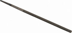 PFERD - 4" Long, Second Cut, Round American-Pattern File - Single Cut, 0.16" Overall Thickness, Tang - Exact Tooling