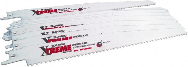 Disston - 12" Long x 7/8" Thick, Bi-Metal Reciprocating Saw Blade - Straight Profile, 6 TPI, Toothed Edge, Universal Shank - Exact Tooling