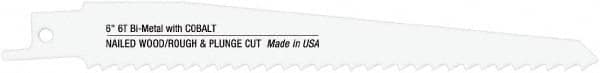 Disston - 12" Long x 3/4" Thick, Bi-Metal Reciprocating Saw Blade - Straight Profile, 6 TPI, Toothed Edge, Universal Shank - Exact Tooling