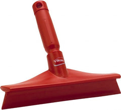 Vikan - 9.84" Rubber Blade Bench Squeegee - Single Edge, Red, Plastic Holder - Exact Tooling
