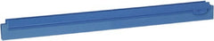 Vikan - 20" Rubber Blade Squeegee Refill - Double Edge, Blue, Plastic Holder - Exact Tooling