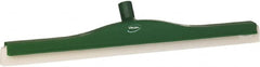 Vikan - 24" Foam Rubber Blade Floor Squeegee - Double Edge, Green, Plastic Holder - Exact Tooling