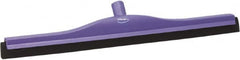 Vikan - 24" Foam Rubber Blade Bench Squeegee - Double Edge, Purple, Plastic Holder - Exact Tooling
