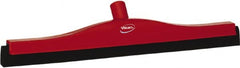 Vikan - 20" Foam Rubber Blade Bench Squeegee - Double Edge, Red, Plastic Holder - Exact Tooling
