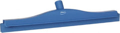 Vikan - 20" Rubber Blade Floor Squeegee - Double Edge, Blue, Plastic Holder - Exact Tooling