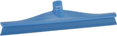 Vikan - 15-3/4" Rubber Blade Floor Squeegee - Single Edge, Blue, Plastic Holder - Exact Tooling