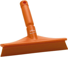 Vikan - 9.84" Rubber Blade Bench Squeegee - Single Edge, Orange, Plastic Holder - Exact Tooling