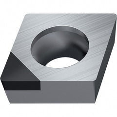 Walter - CCGW FS-1 Grade WDN10 Turning Insert - Polycrystaline Diamond Finish, 80° Rhombic, 12.7mm Inscr Circle, 4.76mm Thick, 0.8mm Corner Radius - Exact Tooling