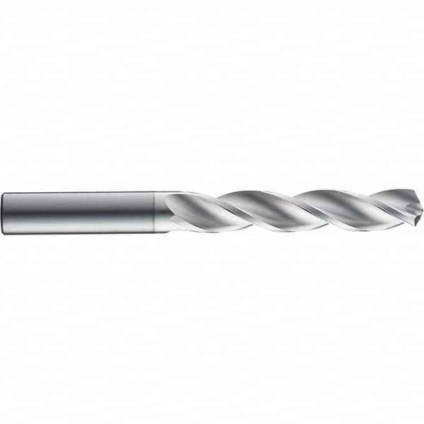 SGS - 4mm 124° Solid Carbide Jobber Drill - TiB2 Finish, Right Hand Cut, Spiral Flute, Straight Shank, 103mm OAL, Notched Point - Exact Tooling