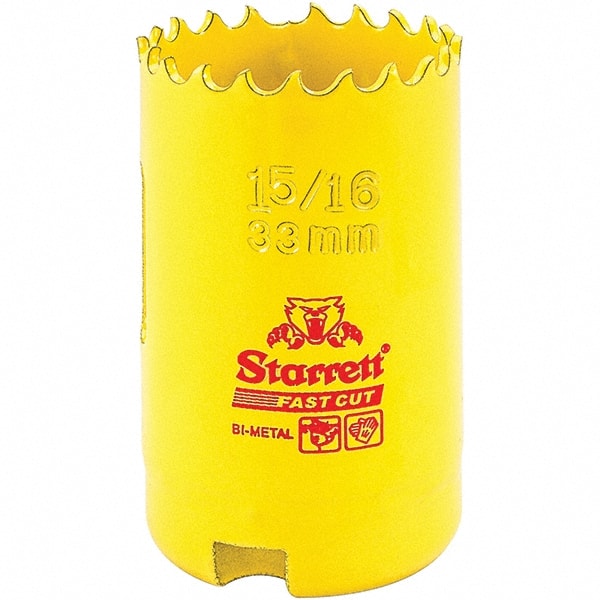Starrett - 1-5/16" Diam, 1-5/8" Cutting Depth, Hole Saw - High Speed Steel Saw, Toothed Edge - Exact Tooling