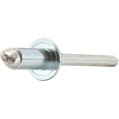 STANLEY Engineered Fastening - Size 5 Dome Head Steel Open End Blind Rivet - Steel Mandrel, 0.251" to 3/8" Grip, 5/32" Head Diam, 0.16" to 0.164" Hole Diam, 0.097" Body Diam - Exact Tooling
