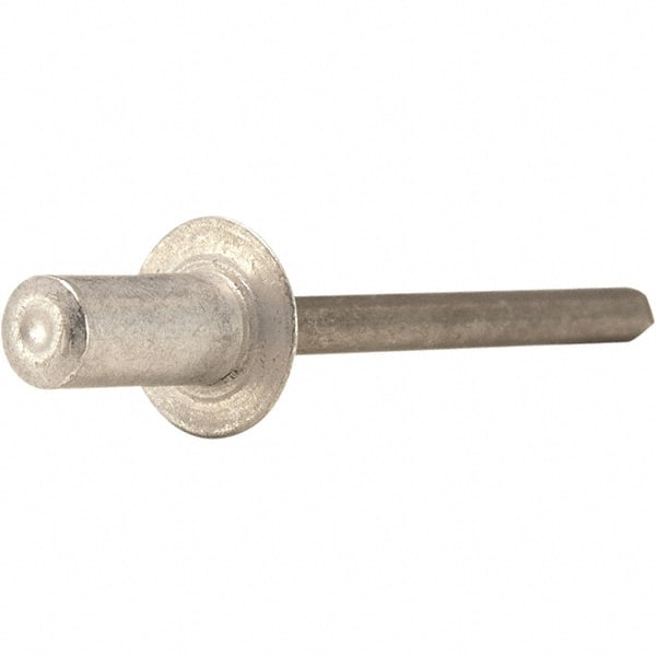 STANLEY Engineered Fastening - Size 8 Dome Head Aluminum Closed End Blind Rivet - Steel Mandrel, 0.126" to 1/4" Grip, 1/4" Head Diam, 0.257" to 0.261" Hole Diam, - Exact Tooling