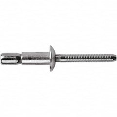 STANLEY Engineered Fastening - Size 8 Dome Head Stainless Steel Structural with Locking Stem Blind Rivet - Stainless Steel Mandrel, 0.08" to 3/8" Grip, 1/4" Head Diam, 0.261" to 0.276" Hole Diam, 0.153" Body Diam - Exact Tooling