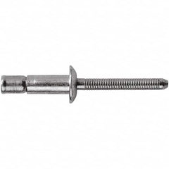 STANLEY Engineered Fastening - Size 8 Dome Head Stainless Steel Structural with Locking Stem Blind Rivet - Stainless Steel Mandrel, 0.08" to 3/8" Grip, 1/4" Head Diam, 0.261" to 0.276" Hole Diam, 0.162" Body Diam - Exact Tooling