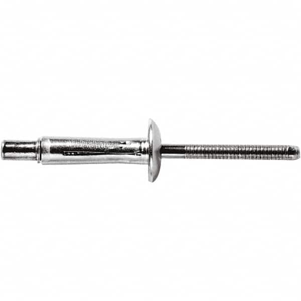 STANLEY Engineered Fastening - Size 8 Dome Head Aluminum Structural with Locking Stem Blind Rivet - Aluminum Mandrel, 0.187" to 3/8" Grip, 1/4" Head Diam, 0.252" to 0.262" Hole Diam, 0.136" Body Diam - Exact Tooling