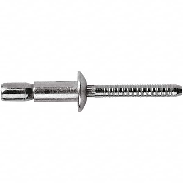 STANLEY Engineered Fastening - Size 8 Dome Head Aluminum Structural with Locking Stem Blind Rivet - Aluminum Mandrel, 0.08" to 3/8" Grip, 1/4" Head Diam, 0.261" to 0.276" Hole Diam, 0.153" Body Diam - Exact Tooling