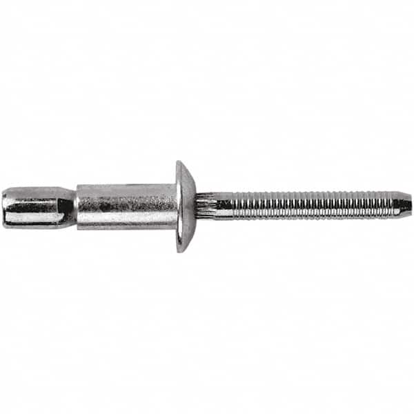 STANLEY Engineered Fastening - Size 8 Dome Head Steel Structural with Locking Stem Blind Rivet - Steel Mandrel, 0.08" to 5/8" Grip, 1/4" Head Diam, 0.261" to 0.276" Hole Diam, 0.153" Body Diam - Exact Tooling