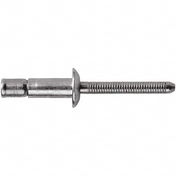 STANLEY Engineered Fastening - Size 6 Dome Head Steel Structural with Locking Stem Blind Rivet - Steel Mandrel, 0.064" to 0.437" Grip, 3/16" Head Diam, 0.194" to 0.204" Hole Diam, 0.12" Body Diam - Exact Tooling