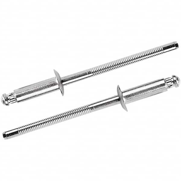 STANLEY Engineered Fastening - Size 8 Dome Head Steel Structural with Locking Stem Blind Rivet - Steel Mandrel, 0.251" to 3/8" Grip, 1/4" Head Diam, 0.257" to 0.261" Hole Diam, 0.151" Body Diam - Exact Tooling