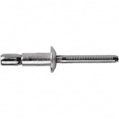 STANLEY Engineered Fastening - Size 6 Dome Head Steel Structural with Locking Stem Blind Rivet - Steel Mandrel, 0.062" to 0.27" Grip, 3/16" Head Diam, 0.194" to 0.204" Hole Diam, 0.114" Body Diam - Exact Tooling