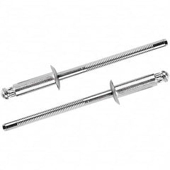 STANLEY Engineered Fastening - Size 4 Countersunk Head Steel Structural with Locking Stem Blind Rivet - Steel Mandrel, 0.094" to 0.187" Grip, 1/8" Head Diam, 0.129" to 0.133" Hole Diam, 0.075" Body Diam - Exact Tooling