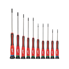 Milwaukee Tool - Screwdriver Sets; Screwdriver Types Included: Philips, Slotted, Torx ; Number of Pieces: 10.000 ; Phillips Size Range: #00, #0 ; Width Range: Less than 12" ; Slotted: Yes ; Phillips: Yes - Exact Tooling