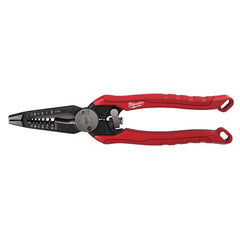 Milwaukee Tool - Wire & Cable Strippers; Type: 7IN1 High-Leverage Combination Pliers ; Maximum Capacity: 20 AWG ; Minimum Wire Gage: 8 AWG ; Overall Length (Inch): 9 ; Wire Type: Solid & Stranded ; Handle Material: Steel - Exact Tooling