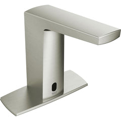 American Standard - Electronic & Sensor Faucets; Type: Sensor ; Style: Modern; Contemporary ; Type of Power: Battery ; Spout Type: Low Arc ; Mounting Centers: Single Hole (Inch); Finish/Coating: Brushed; Nickel - Exact Tooling