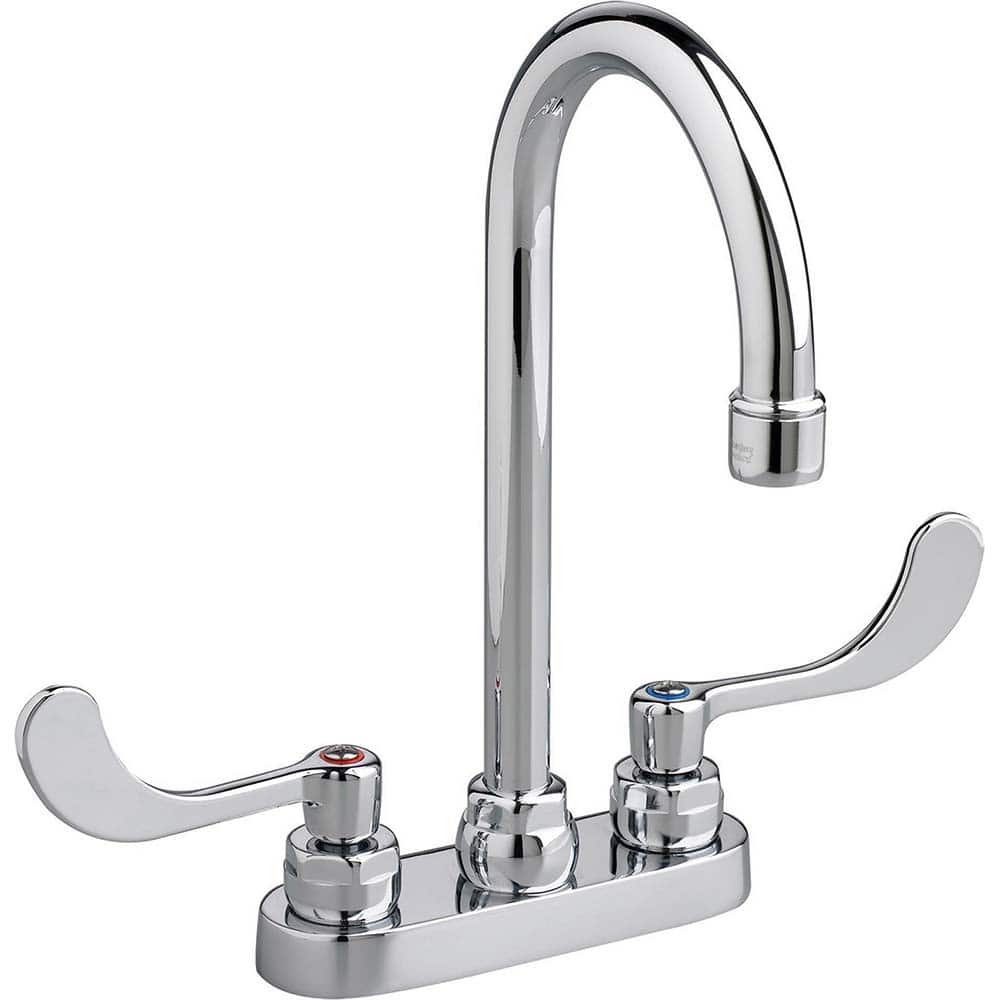 American Standard - Lavatory Faucets; Type: Centerset ; Spout Type: Gooseneck ; Design: Two Handle ; Handle Type: Lever ; Mounting Centers: 4 (Inch); Drain Type: No Drain - Exact Tooling