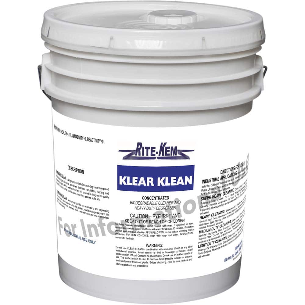 Rite-Kem - All-Purpose Cleaners & Degreasers; Container Type: Pail ; Container Size: 5 Gallon Pail ; Scent: Pleasant ; Form: Liquid Concentrate ; Disinfectant: No ; Solution Type: Dilutable Concentrate - Exact Tooling