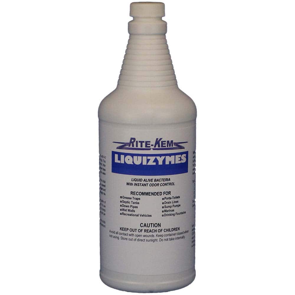 Rite-Kem - Drain Cleaners & Openers; Type: Enzyme Treatment ; Form: Liquid Concentrate ; Container Size: 32oz. ; Scent: Fresh ; Container Type: 32 oz. Bottle ; Formula Type: Enzymes - Exact Tooling