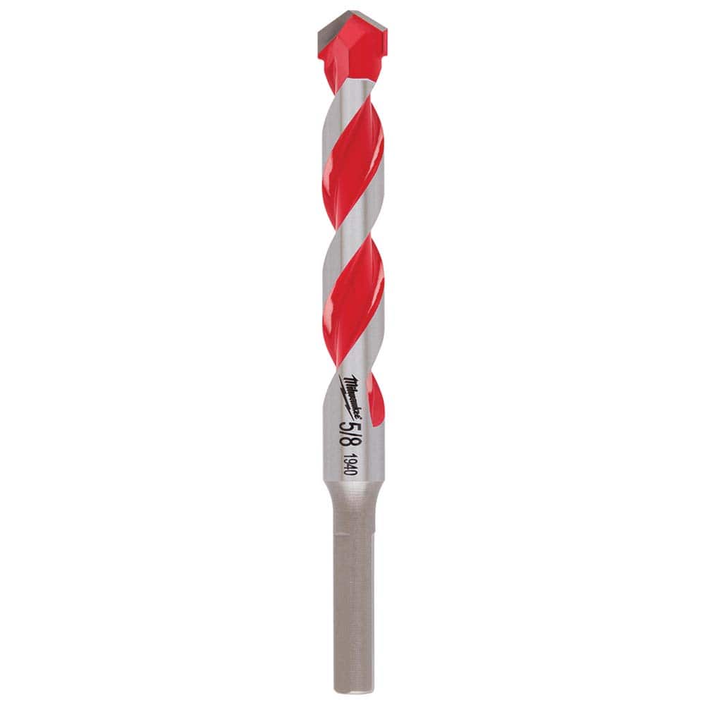 Milwaukee Tool - Rotary Drill/Hammer Drill Bits; Drill Bit Size (Inch): 5/8 ; Shank Type: 3-Flat ; Usable Length (Inch): 4.0000 ; Drill Bit Material: Carbide Tipped ; Flute Length (Inch): 4 ; Number of Pieces: 1.000 - Exact Tooling