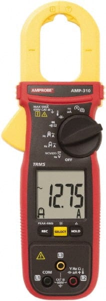 Amprobe - AMP-310, CAT III, Digital True RMS HVAC Clamp Meter with 1.1811" Clamp On Jaws - 600 VAC/VDC, 600 AC Amps, Measures Voltage, Capacitance, Current, microAmps, Resistance, Temperature - Exact Tooling