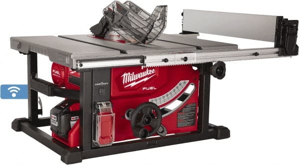 Milwaukee Tool - 8-1/4" Blade Diam, Table Saw - 630 RPM, 22" Table Depth x 22-1/2" Table Width, 18 Volts, 5/8" Arbor - Exact Tooling